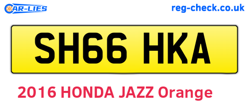 SH66HKA are the vehicle registration plates.