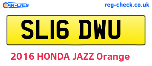 SL16DWU are the vehicle registration plates.