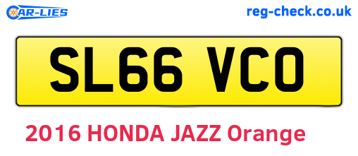SL66VCO are the vehicle registration plates.