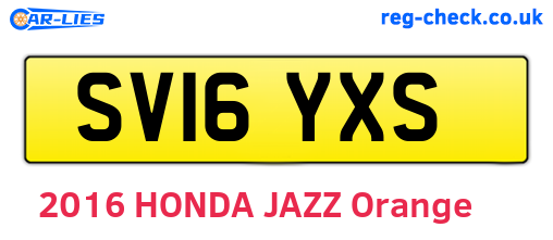SV16YXS are the vehicle registration plates.
