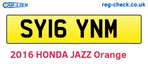 SY16YNM are the vehicle registration plates.