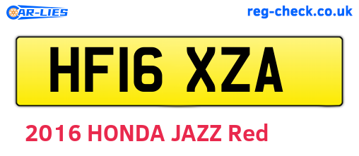 HF16XZA are the vehicle registration plates.