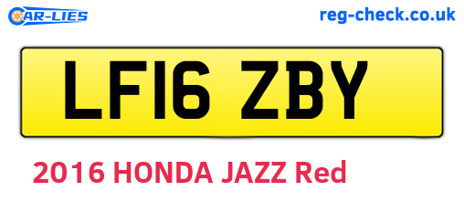 LF16ZBY are the vehicle registration plates.