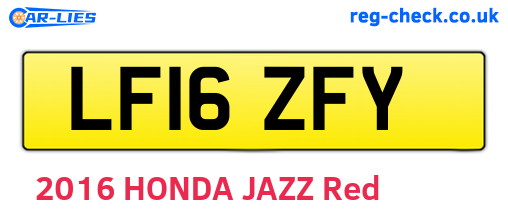 LF16ZFY are the vehicle registration plates.