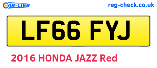 LF66FYJ are the vehicle registration plates.