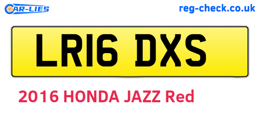 LR16DXS are the vehicle registration plates.