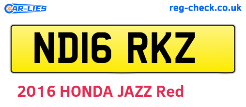 ND16RKZ are the vehicle registration plates.