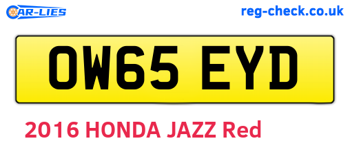 OW65EYD are the vehicle registration plates.