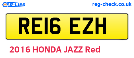 RE16EZH are the vehicle registration plates.