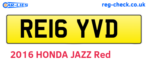 RE16YVD are the vehicle registration plates.