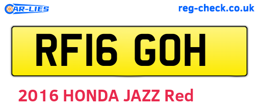 RF16GOH are the vehicle registration plates.