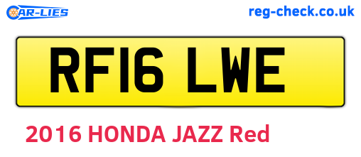 RF16LWE are the vehicle registration plates.