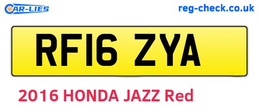 RF16ZYA are the vehicle registration plates.