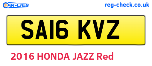 SA16KVZ are the vehicle registration plates.