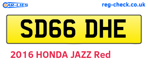 SD66DHE are the vehicle registration plates.