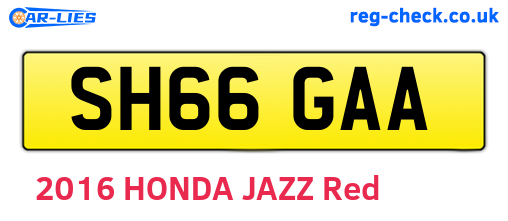 SH66GAA are the vehicle registration plates.