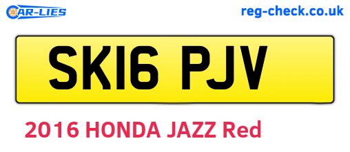 SK16PJV are the vehicle registration plates.