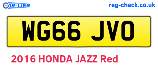 WG66JVO are the vehicle registration plates.