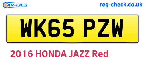 WK65PZW are the vehicle registration plates.