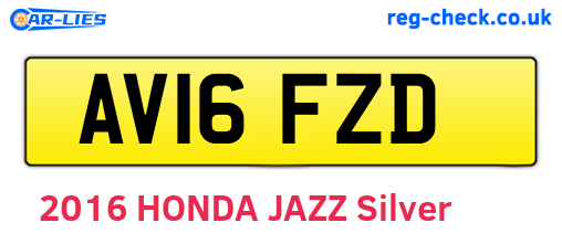 AV16FZD are the vehicle registration plates.