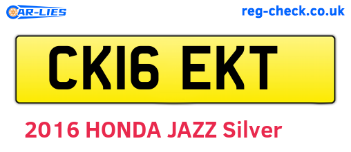 CK16EKT are the vehicle registration plates.