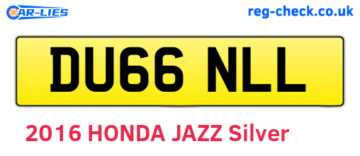 DU66NLL are the vehicle registration plates.