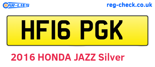 HF16PGK are the vehicle registration plates.