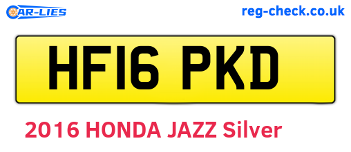 HF16PKD are the vehicle registration plates.