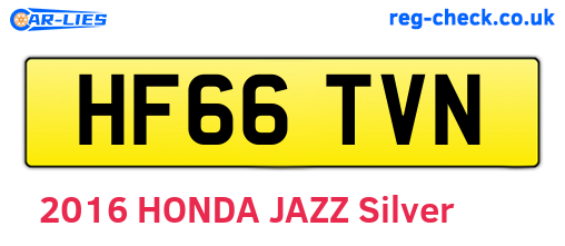 HF66TVN are the vehicle registration plates.