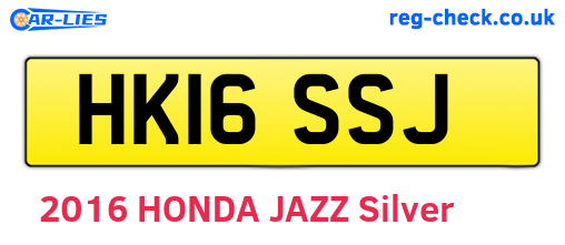 HK16SSJ are the vehicle registration plates.