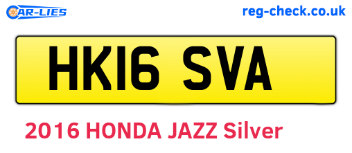 HK16SVA are the vehicle registration plates.