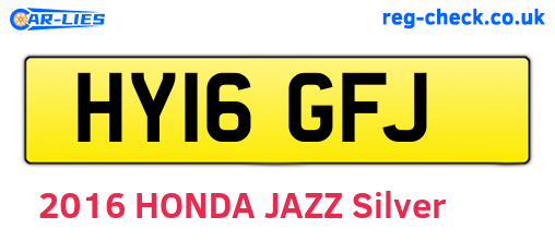 HY16GFJ are the vehicle registration plates.