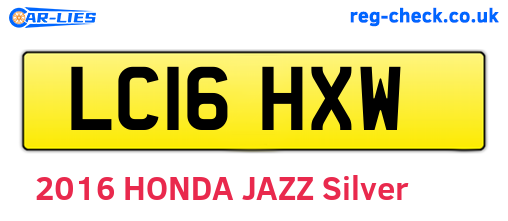 LC16HXW are the vehicle registration plates.