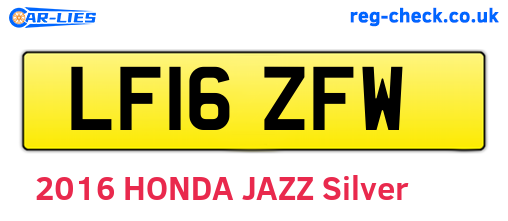LF16ZFW are the vehicle registration plates.