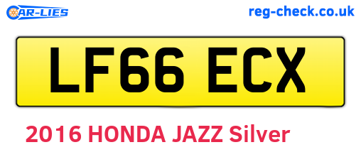 LF66ECX are the vehicle registration plates.