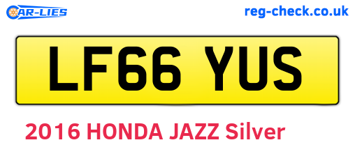 LF66YUS are the vehicle registration plates.