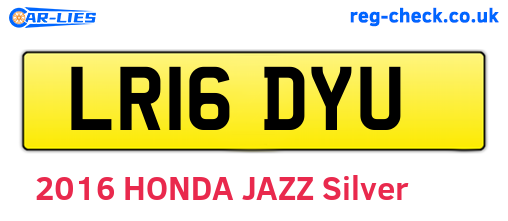 LR16DYU are the vehicle registration plates.