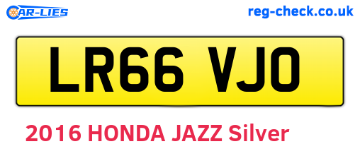 LR66VJO are the vehicle registration plates.