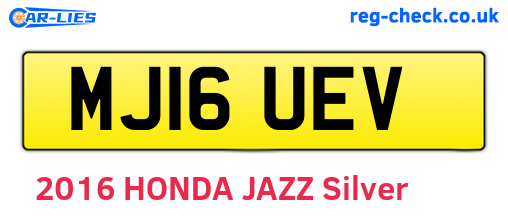 MJ16UEV are the vehicle registration plates.