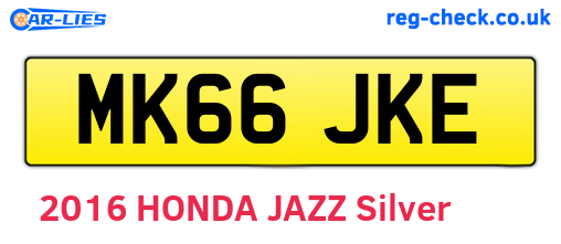 MK66JKE are the vehicle registration plates.