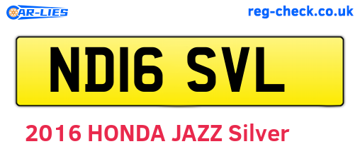 ND16SVL are the vehicle registration plates.