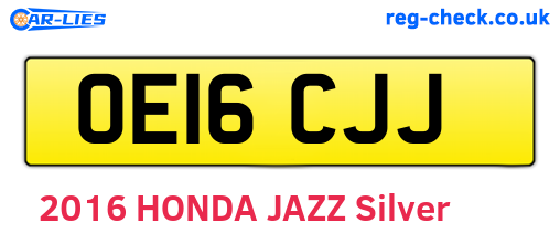 OE16CJJ are the vehicle registration plates.