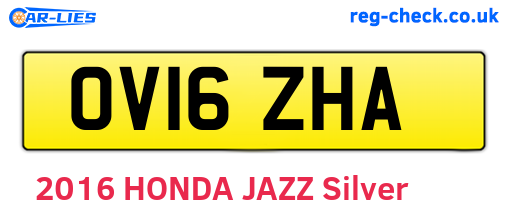 OV16ZHA are the vehicle registration plates.