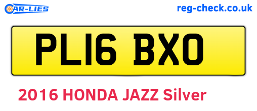 PL16BXO are the vehicle registration plates.