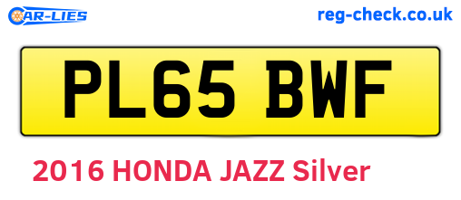 PL65BWF are the vehicle registration plates.