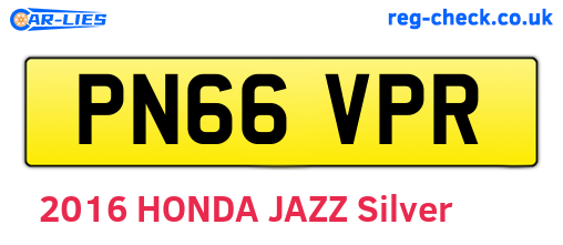 PN66VPR are the vehicle registration plates.