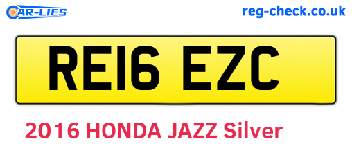 RE16EZC are the vehicle registration plates.