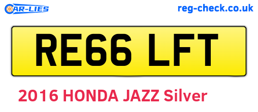 RE66LFT are the vehicle registration plates.