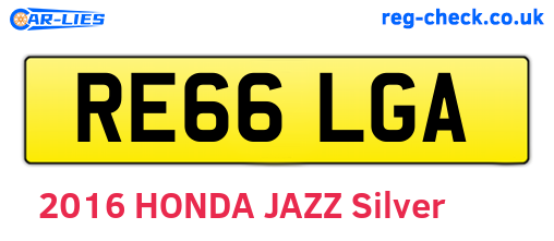 RE66LGA are the vehicle registration plates.