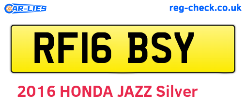 RF16BSY are the vehicle registration plates.